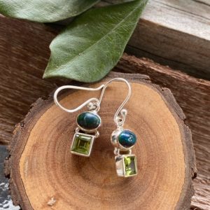 Peridot & Black Opal drops