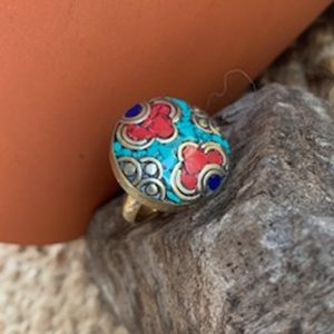 Bohemian Aztec Adjustable Ring round