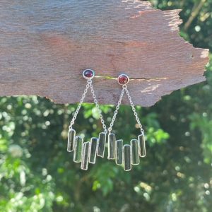 multi tourmaline stud dangles