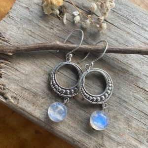 Moonstone circle drops