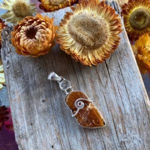 Spiral Orange Kyanite Herkimer Diamond