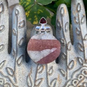 Round Raw Pink Tourmaline In Quartz