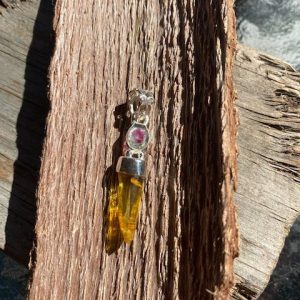 Baltic Amber & Watermelon Tourmaline