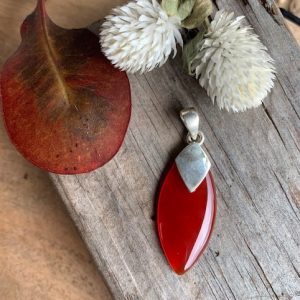 Carnelian flame pendant
